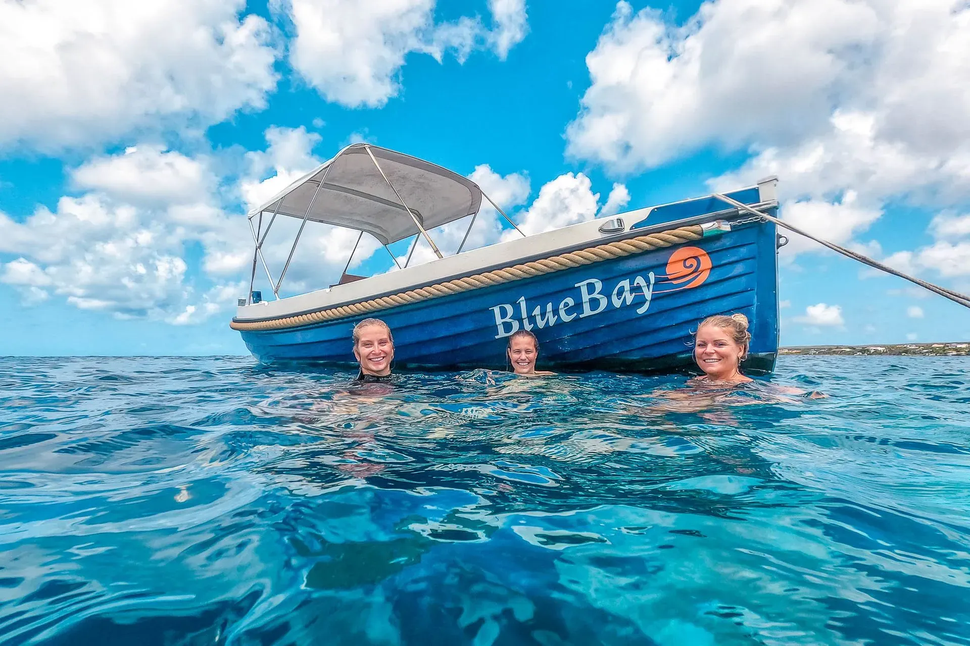 Blue Dutch sloep for six people