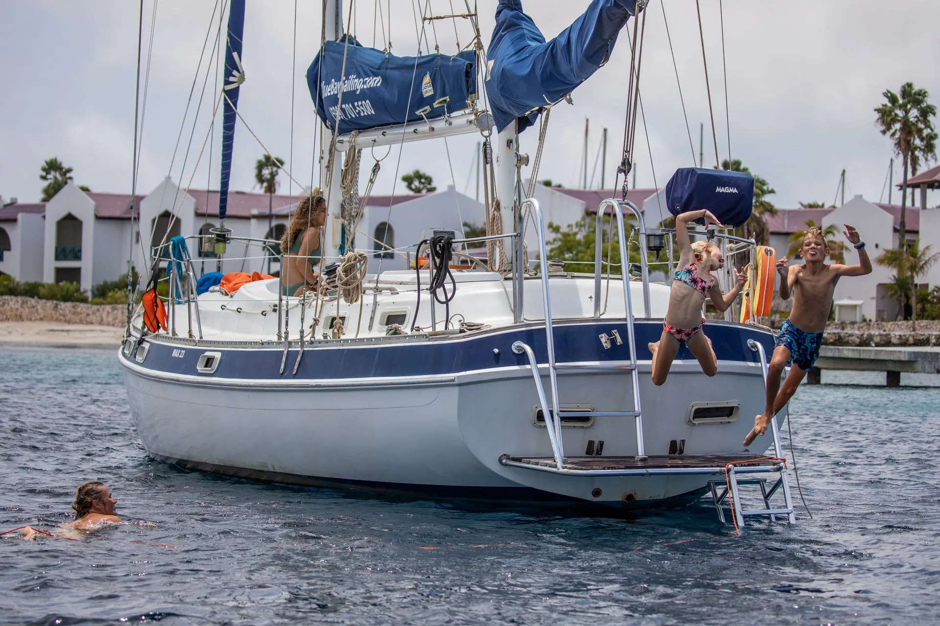 Sailing with Blue Bay Bonaire along the coast
