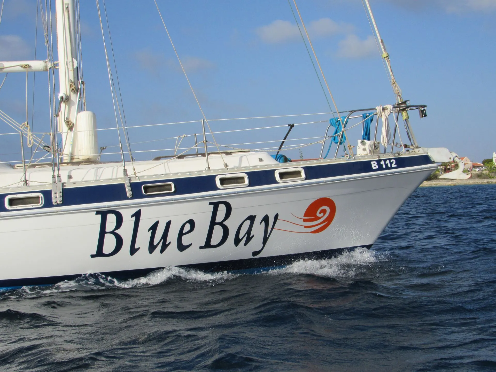 Sailing with Blue Bay Bonaire along the coast