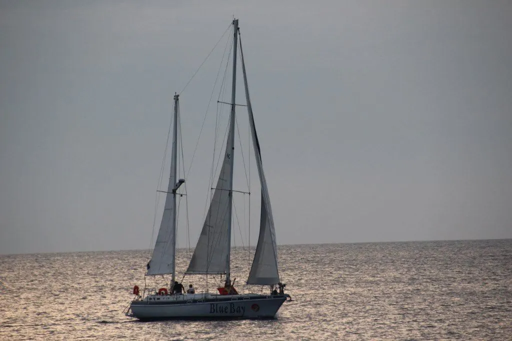 Sailing with Blue Bay Bonaire along the coast