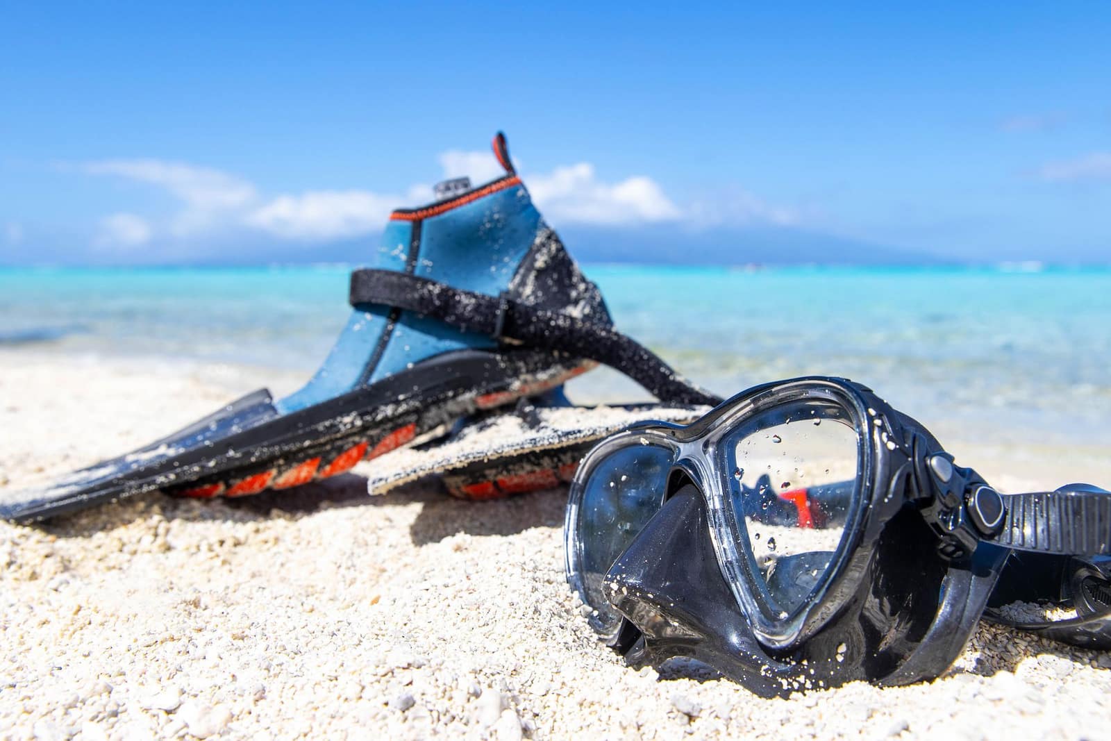 Snorkeluitrusting klaar voor vertrek